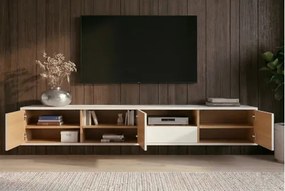 TV-skrinka 47815 Loft 200cm Biela/Prírodná Dub Dyha  - Komfort-nábytok