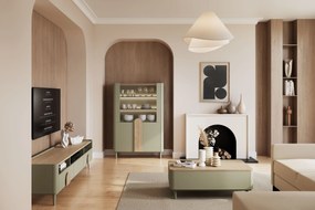 Vitrína Amilio 100 cm - eukalyptus / dub baltic dune / dub prírodný