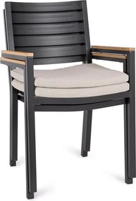 Antracitová kovová záhradná stolička Henna – Bizzotto