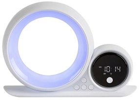 Rabalux 76109 dekoratívna stolná lampa Wakeway, s reproduktorom, RGB, hodinami a budíkom
