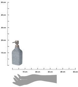Dávkovač mydla Stone, sivá/s prvkami vo farbe nerez, 260 ml