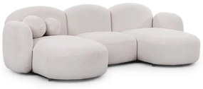 Krémová rohová pohovka z textílie buklé (do tvaru "U") Orbit – Ropez