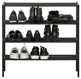 Čierna kovová polica na topánky WOOOD Ferro