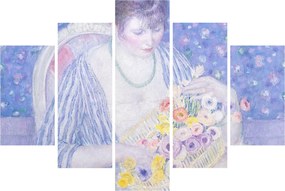 Obraz - Frederick Carl Frieseke,  The Basket of Flowers, reprodukcia (150x105 cm)