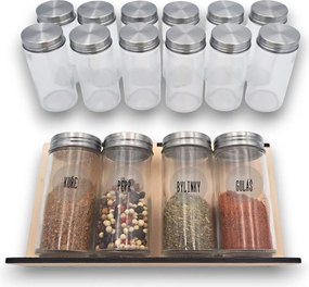 Orion Sada 16ks koreničiek PIMEN 80ml + 4ks organizér na koreničky VASKY (nízky) + sada 24ks štítkov