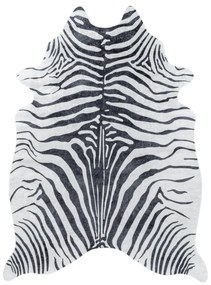 Ayyildiz, Kusový koberec Etosha 4111 black (tvar kožušiny), 150x200 tvar kožešiny, čiernobiela, chodba / predsieň