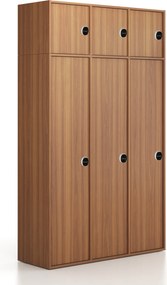 Nadstavba pre skrine FRAME, 3x dvere, 1299 x 450 x 427 mm, RFID zámok, orech