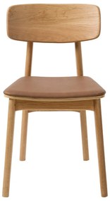 Koňakovohnedá/v prírodnej farbe jedálenská stolička z imitácie kože Livo – Unique Furniture
