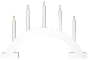 STAR TRADING Drevený LED svietnik Abbe White