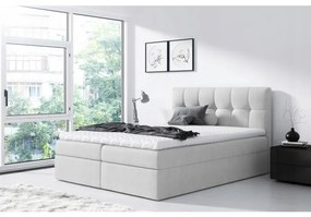 Jednoduchá posteľ Rex 180x200, svetlo šedá + TOPPER