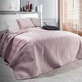 Dekorstudio Zamatový prehoz na posteľ SOFIA v púdrovoružovej farbe Rozmer prehozu (šírka x dĺžka): 220x240cm