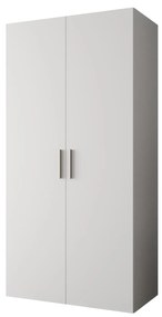Šatníková skriňa 100 cm Borry 1 (biela + strieborná). Akcia -21%. Vlastná spoľahlivá doprava až k Vám domov. 1125748