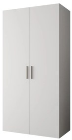 Šatníková skriňa 100 cm Borry 1 (biela + strieborná). Akcia -72%. Vlastná spoľahlivá doprava až k Vám domov. 1125748