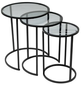 Skladací stôl Alya Black, 3 ks