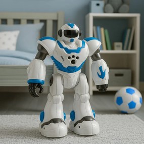 LEAN Toys Interaktívny RC robot diaľkovo ovládaný, 16 funkcií, svetlá, zvuky, modrý