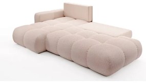 Rozkladacia rohová čalúnená sedacia súprava ALMADA v tvare L s úložným priestorom, ľavé prevedenie, ružová