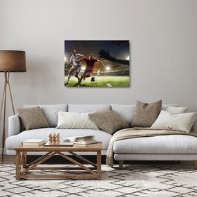 Sklenený obraz - Futbalisti v akcii (70x50 cm)