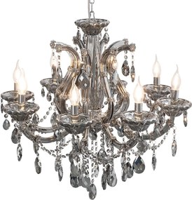 Veľký strieborný krištáľový luster Marshal - Ø 70x60/185 cm E14/max 8x40W