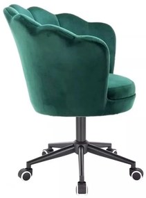 LuxuryForm DESIGN Kreslo FREY VELUR na čiernej podstave s kolieskami - zelené