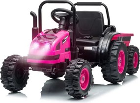 Elektrický traktor Milly Mally s prívesom ružový