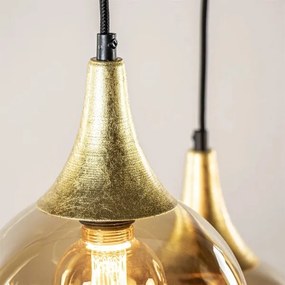 Luster na lanku CALYPSO 4xGU10/60W/230V + 4xE27/60W čierna/zlatá