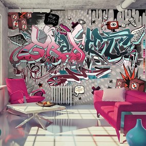 Artgeist Fototapeta - Graffiti: hey You! Veľkosť: 150x105, Verzia: Premium