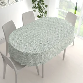 Biante Bavlnený oválny obrus Sandra SA-627 Pastelovo zelená mozaika na bielom 120x180 cm