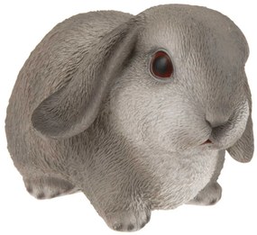 Záhradná figúrka z polyresinu Bunny, 16 cm, sivá
