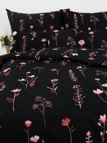 Predĺžené bavlnené obliečky Renforcé – Vlčie maky čierne