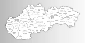 Obraz čiernobiela mapa Slovenska - 120x60