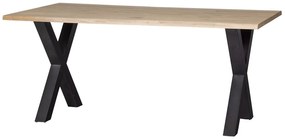 Jedálenský stôl tablo 160 x 90 cm nohy do tvaru x dubový masív MUZZA