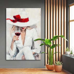 DUBLEZ | Fashion art obraz - Žena s vínom