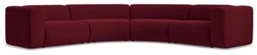 Vínovočervená zamatová rohová pohovka Ekahi – Makamii