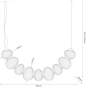 LED luster na lanku BOLLA LED/36W/230V zlatá/dymová béžová