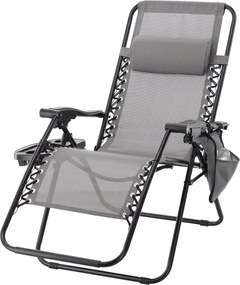 CH Záhradné skladacie relaxačné kreslo Zero II - sivá