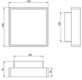 Fabas 3233/61/102 - Nástenné svietidlo OBAN 1xE27/42W/230V IP65