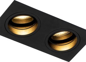 Inteligentné zapustené bodové svietidlo čierne obdĺžnikové nastaviteľné vrátane 2 WiFi GU10 - Chuck