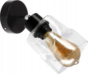 BERGE LED nástenné svietidlo E27, skladacie, priehľadné štvorcové