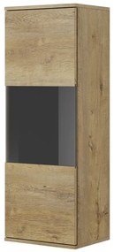 Závesná skrinka STEM - dub lefkas / čierna