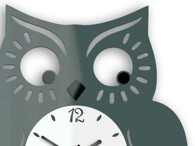 Nástenné hodiny Owl sivé
