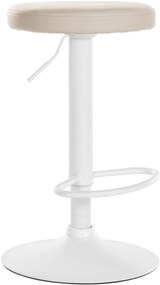 Barová stolička Ponte - koženka, biely rám - Krémová