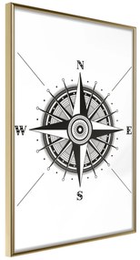 Artgeist Plagát - Compass [Poster] Veľkosť: 40x60, Verzia: Zlatý rám