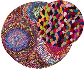 Okrúhly bavlnený koberec ⌀ 140 cm viacfarebný LADIK Beliani