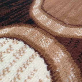 Koberec Alfa 04N – hnedý s abstraktným vzorom do interiéru Rozmer: 60x100 cm