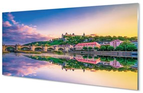 Sklenený obraz rieka Nemecko Sunset 100x50 cm
