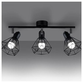 Čierne stropné svietidlo ø 10 cm Varpu – Sollux