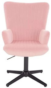 LuxuryForm DESIGN Kreslo AMADEO VELUR na čiernom kríži - ružové