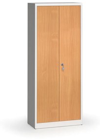 Zvárané skrine s lamino dverami, 1950 x 800 x 400 mm, RAL 7035/buk