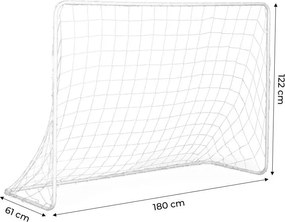Futbalová bránka so stenou 180x61x122 cm