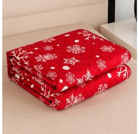 Prehoz na posteľ SNOWFALL červený Rozmer: 170 x 210 cm